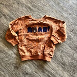 Roar! Orange Bear Print Kids Sweatshirt